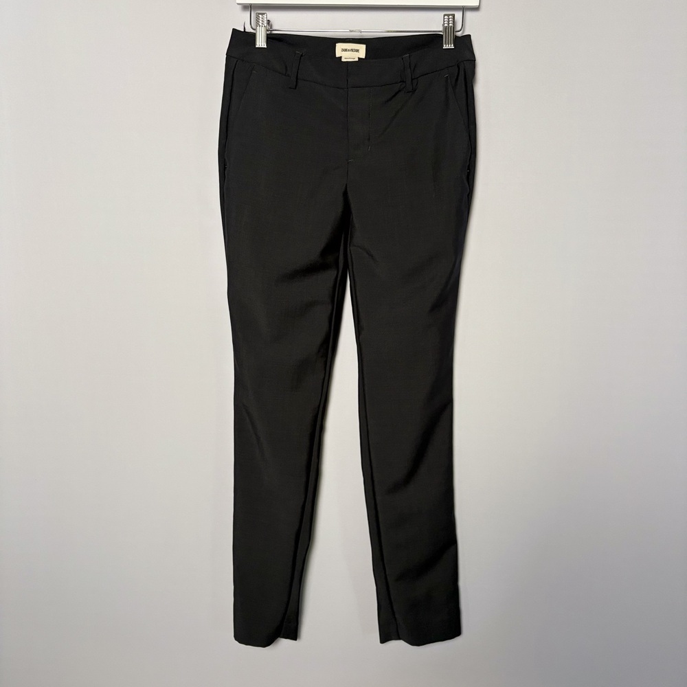 Zadig & Voltaire Women's Black Dress Pants Slim Fit Trousers